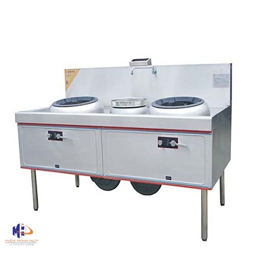 Bếp Á 2 Họng Gang (Quạt Thổi)